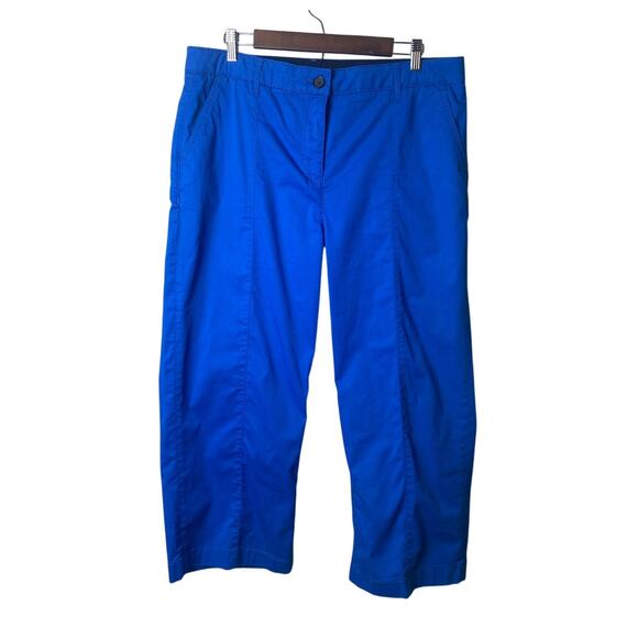 Boden Blue Daisy Cropped Center Leg Seam Chino Pant Women's Size 16 Regular - Picture 4 of 9